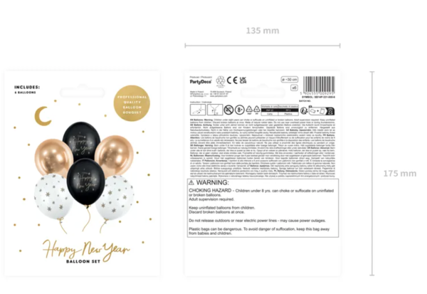 Latexballons - SET: Happy New Year - je ø 30cm